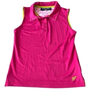 Turtles & Tees Elsie Sleeveless Polo Tank Golf Active Performance Pink Girls S‎